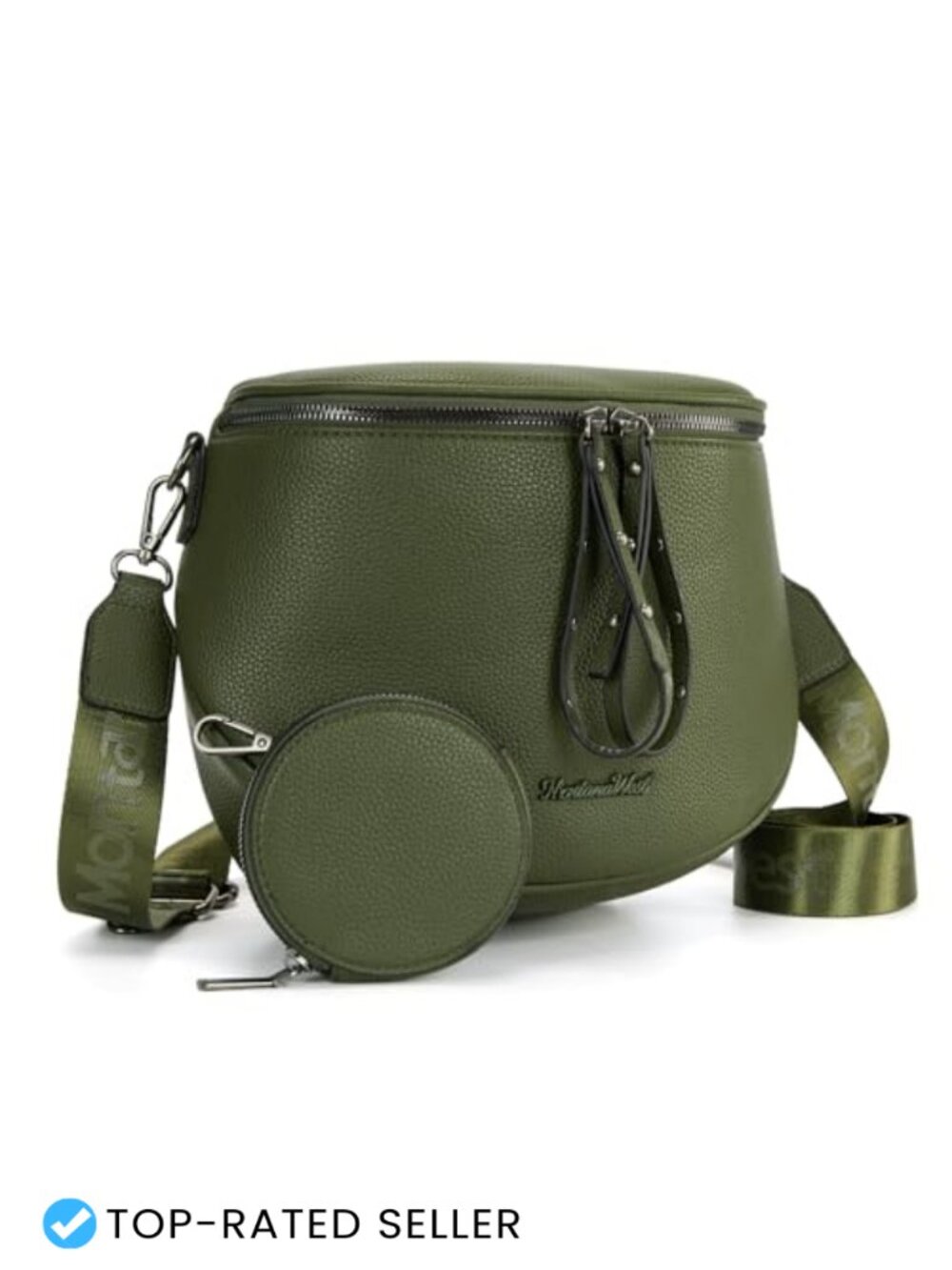 Vegan Leather Crossbody Bag Sling Fanny Pack with Coin Purse